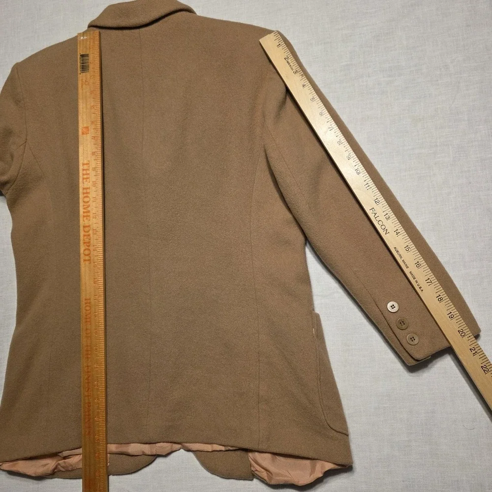 Vintage Wool Cashmere Jacobson's Blazer Womens‎ 8 Petite Camel Tan Quiet Luxury